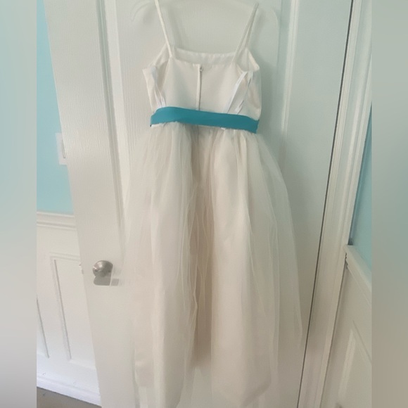 Teal & Ivory Formal Dress - Picture 2 of 2